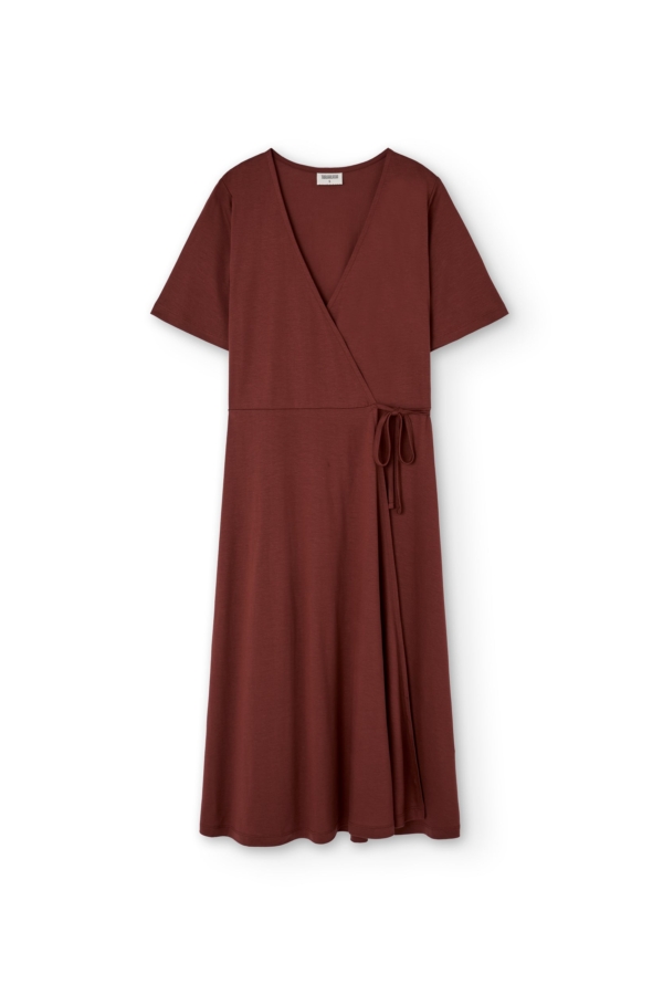 Vestido Helen cruzado Tencel rojo