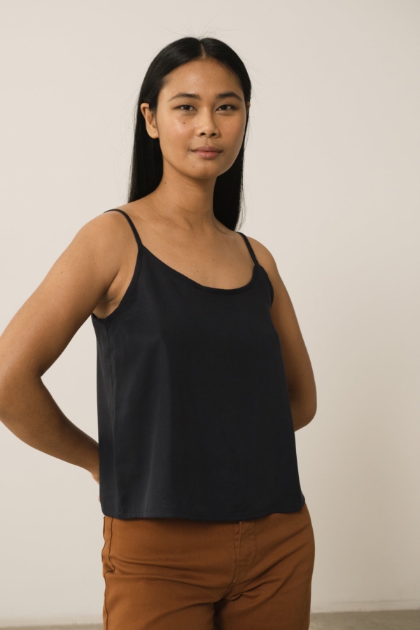 Top Tirantes Heloise Tencel Azul Marino