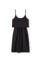 Henar Black Linen Blend Strap Dress