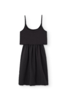 Henar Black Linen Blend Strap Dress