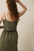 Vestido Tirantes Henar Lino Verde