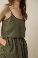 Vestido Tirantes Henar Lino Verde