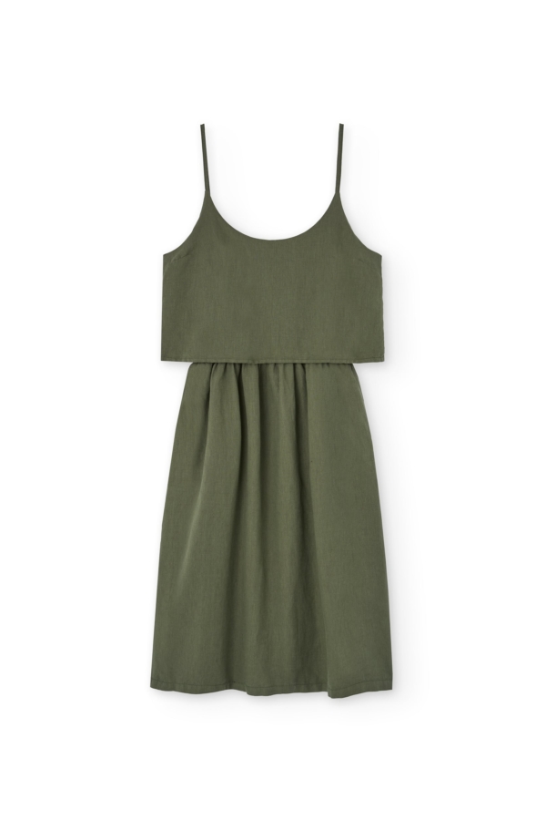 Vestido Tirantes Henar Lino Verde