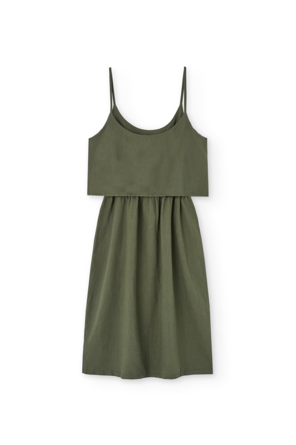Vestido Tirantes Henar Lino Verde