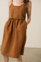 Vestido Tirantes Henar Lino Terracotta