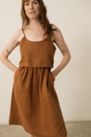 Vestido Tirantes Henar Lino Terracotta