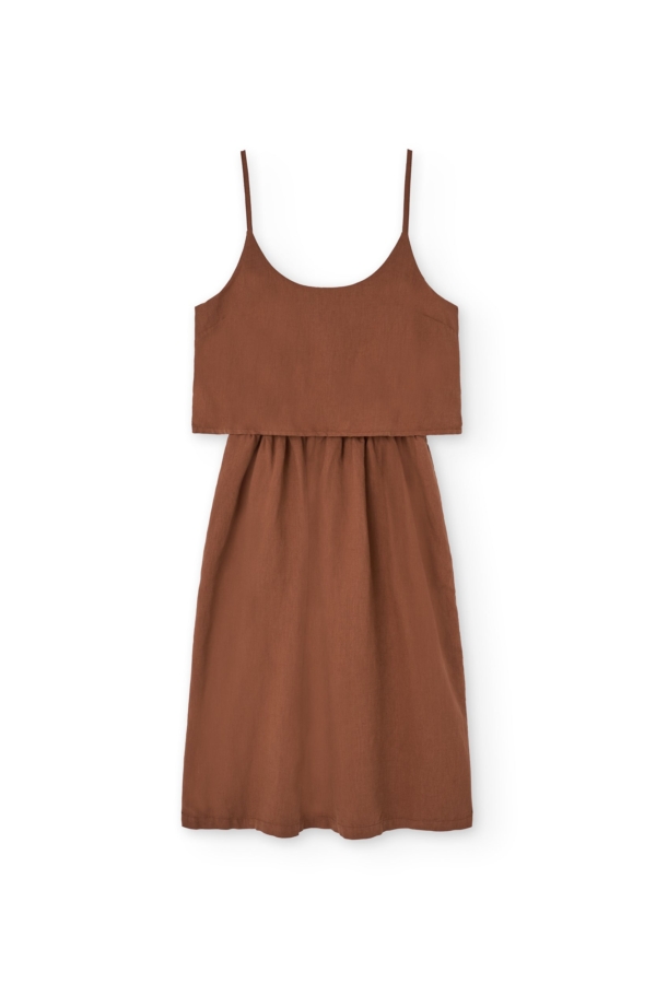 Vestido Tirantes Henar Lino Terracotta