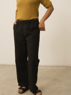 Pantalón Henna Oversized Lino Negro