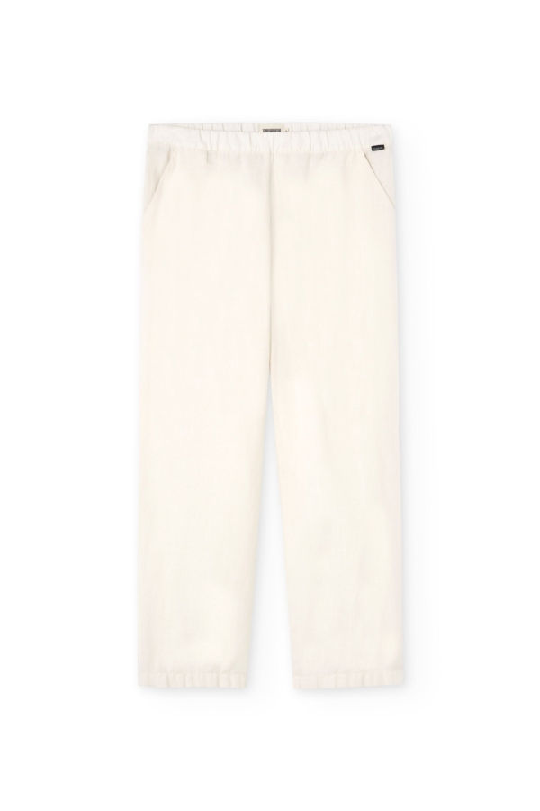 Pantalón Henna Oversized Lino Blanco