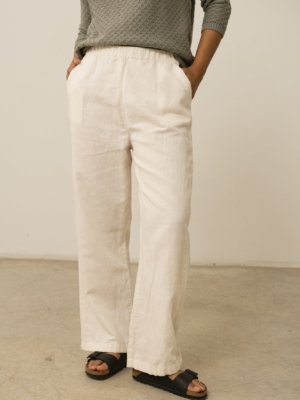 Pantalón Henna Oversized Lino Blanco