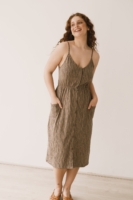 Vestido midi Hiara marrón corteza