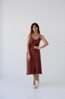 Vestido midi Hiara Tencel rojo