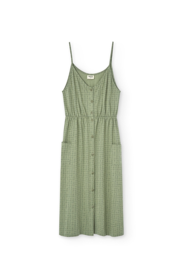 Vestido midi Hiara verde mimbre