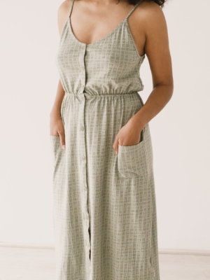 Vestido midi Hiara verde mimbre
