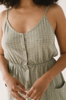 Vestido midi Hiara verde mimbre