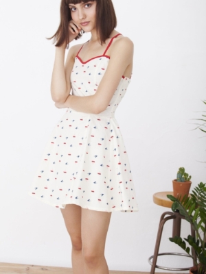 Vestido Hilda marinero con tirantes cruzados