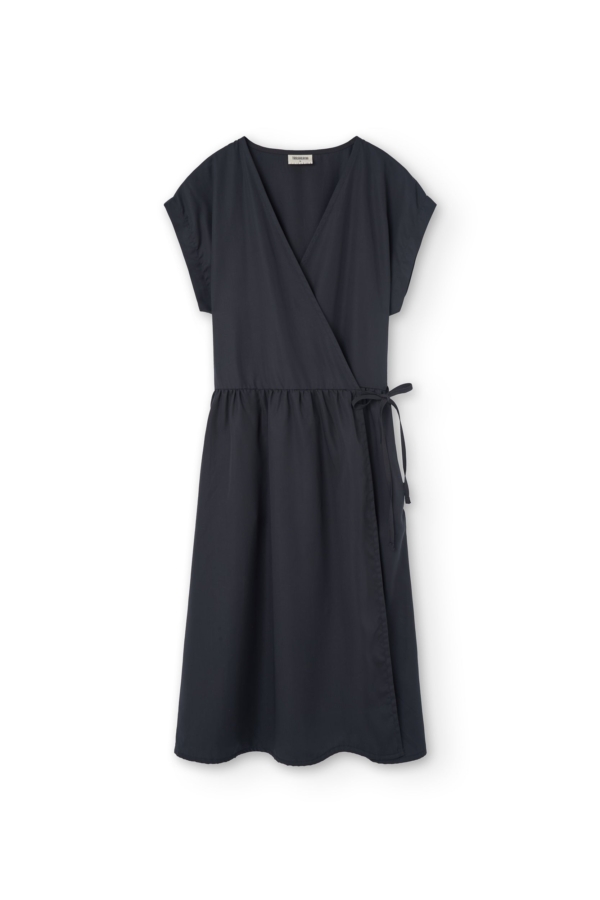 Vestido Hira midi cruzado Tencel negro
