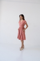 Vestido Hira midi cruzado Tencel rosa coral