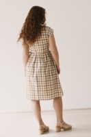 Vestido Hira midi cruzado vichy algodón orgánico