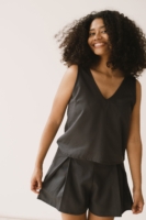Top Holly tirantes Tencel negro