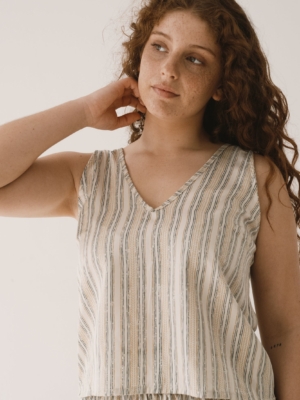 Top Holly tirantes Tencel estampado rastro