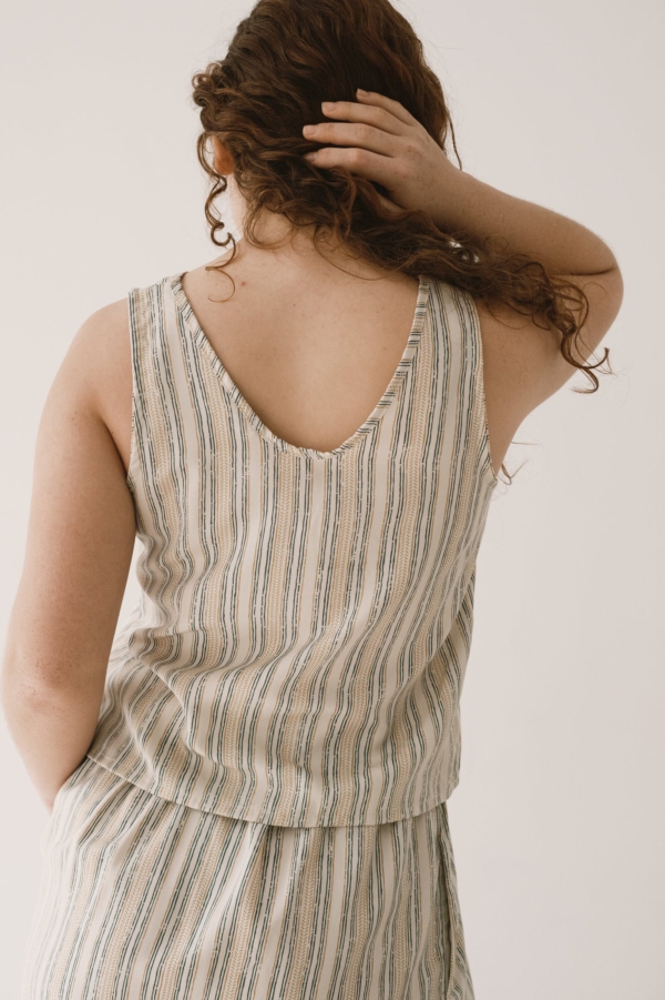 Top Holly tirantes Tencel estampado rastro