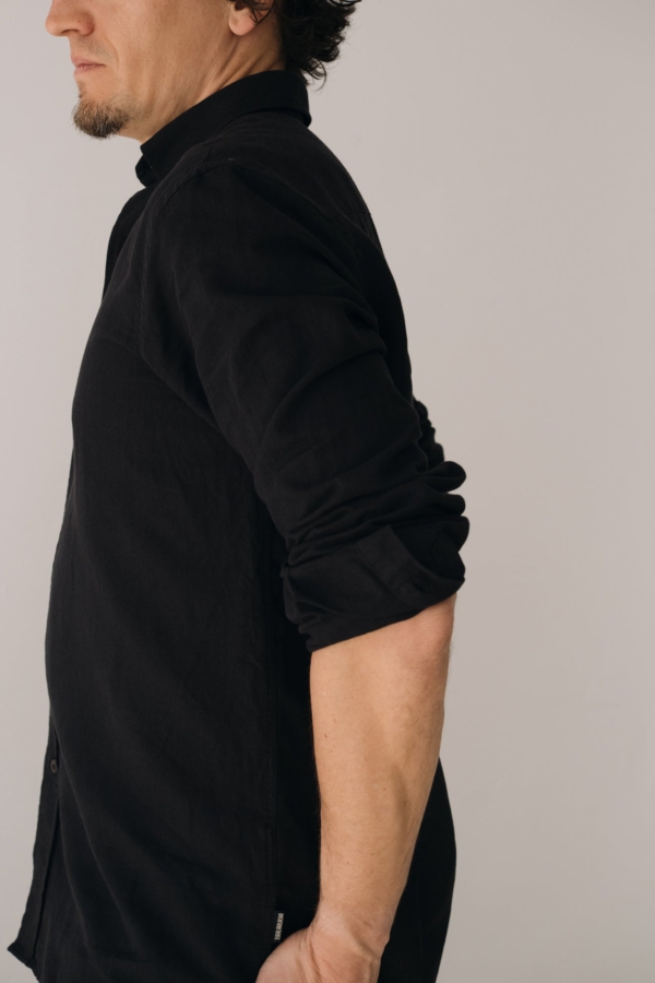 Camisa negra Hugo de lino