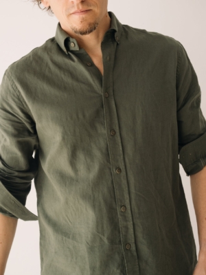 Camisa verde Hugo de lino