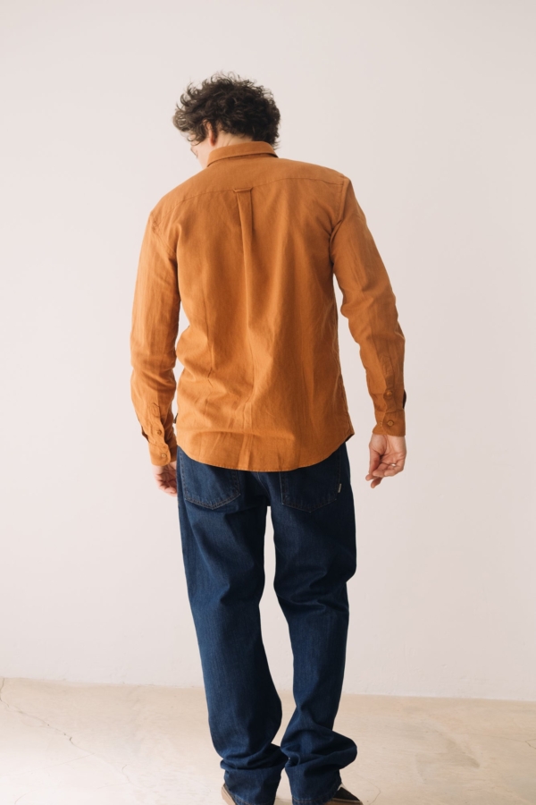 Camisa Hugo terracotta de lino