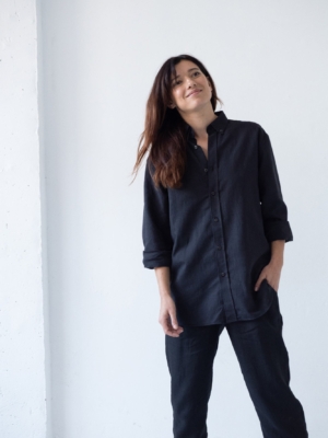 Camisa unisex Hugo negra de Lino