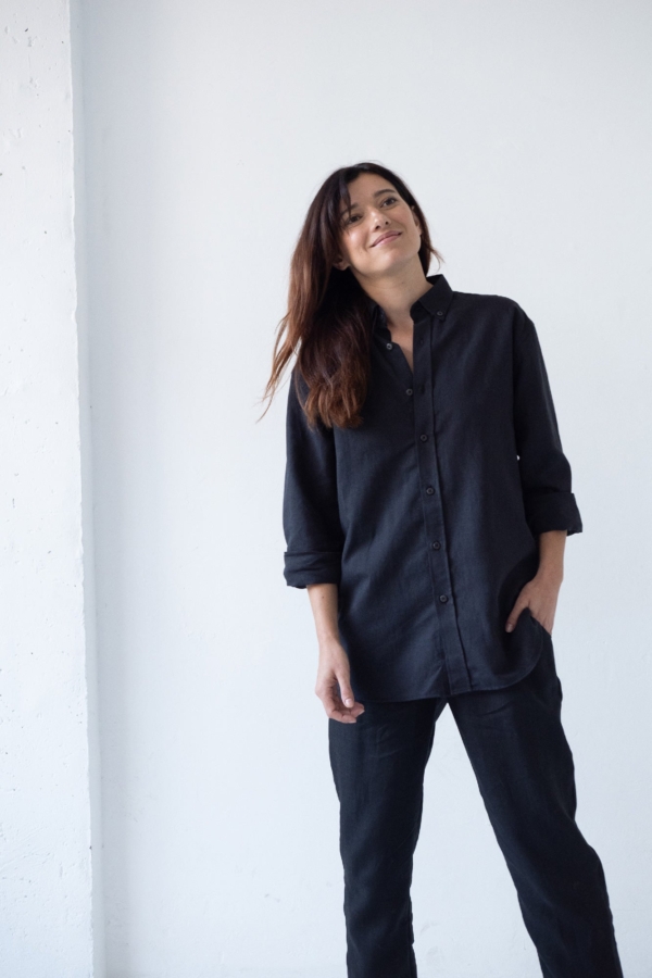 Camisa unisex Hugo negra de Lino