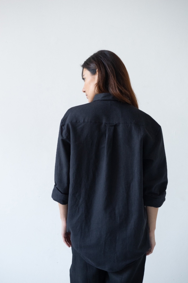 Camisa unisex Hugo negra de Lino