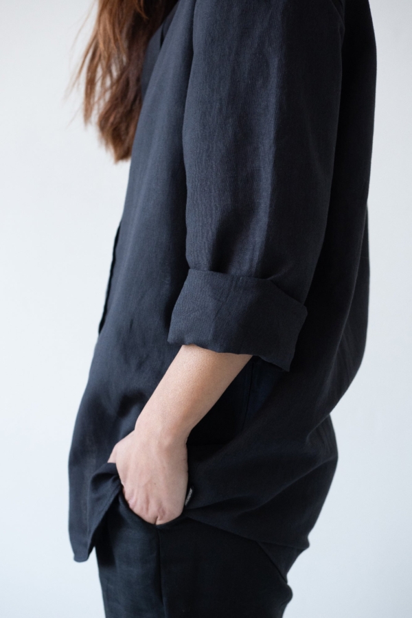 Camisa unisex Hugo negra de Lino