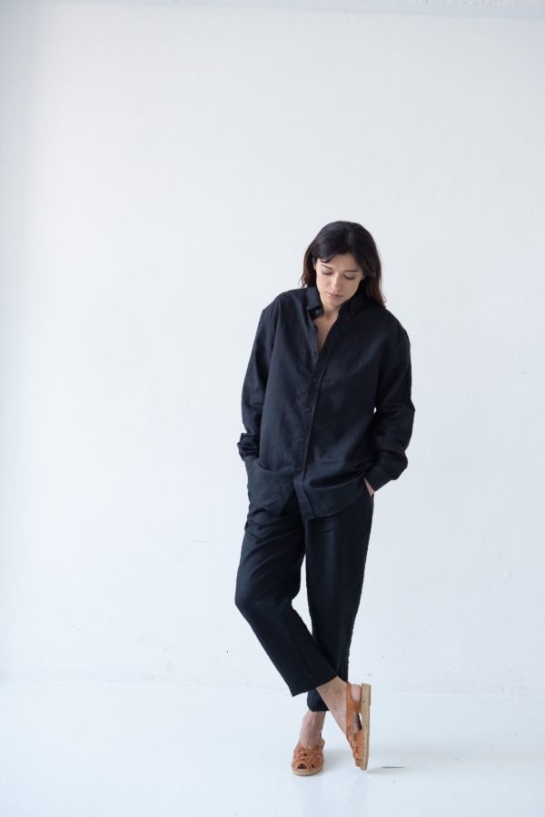 Camisa unisex Hugo negra de Lino