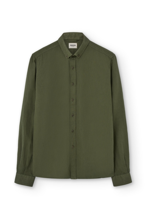 Camisa Unisex Hugo verde de lino