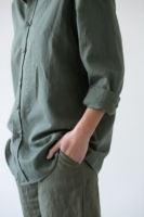Camisa Unisex Hugo verde de lino