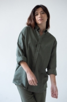 Camisa Unisex Hugo verde de lino
