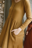 Vestido Manga Ranglán June Mostaza