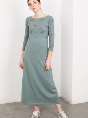 Maxi vestido Lara verde estampado.