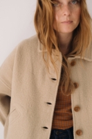 Chaqueta corta 100% lana merino beige