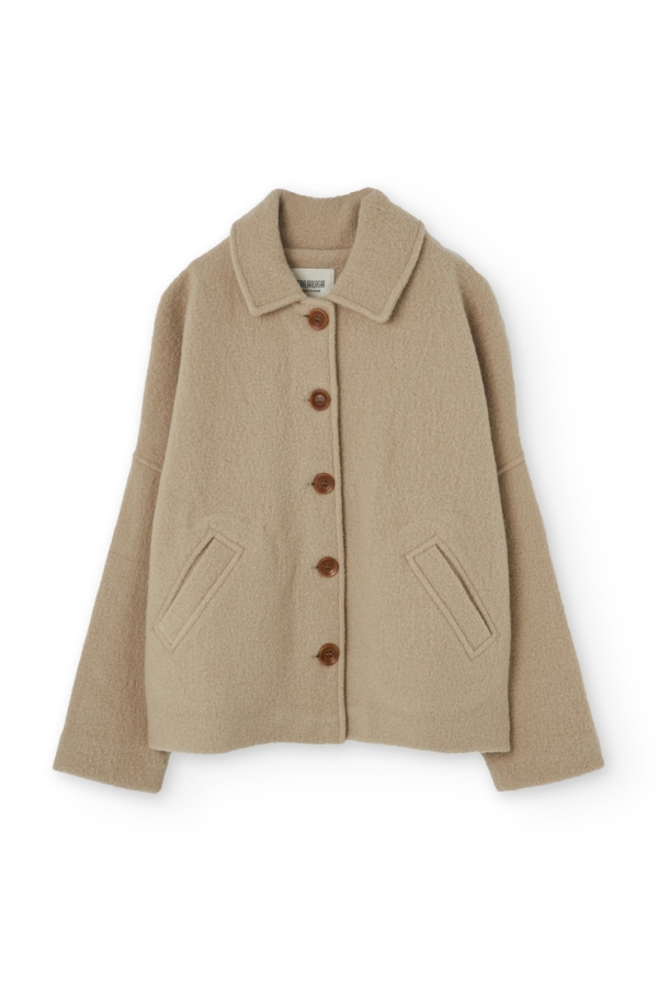 Chaqueta corta 100% lana merino beige