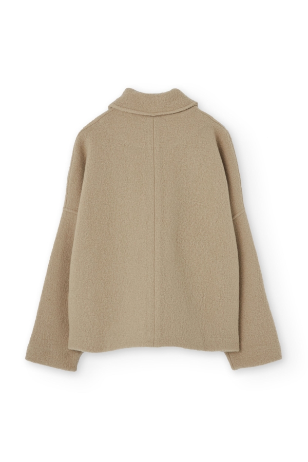 Chaqueta corta 100% lana merino beige