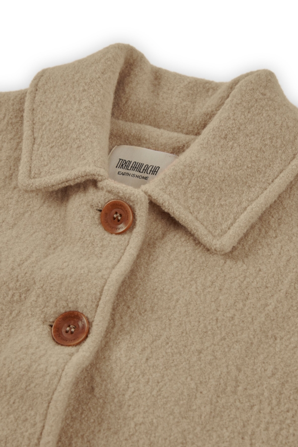 Chaqueta corta 100% lana merino beige