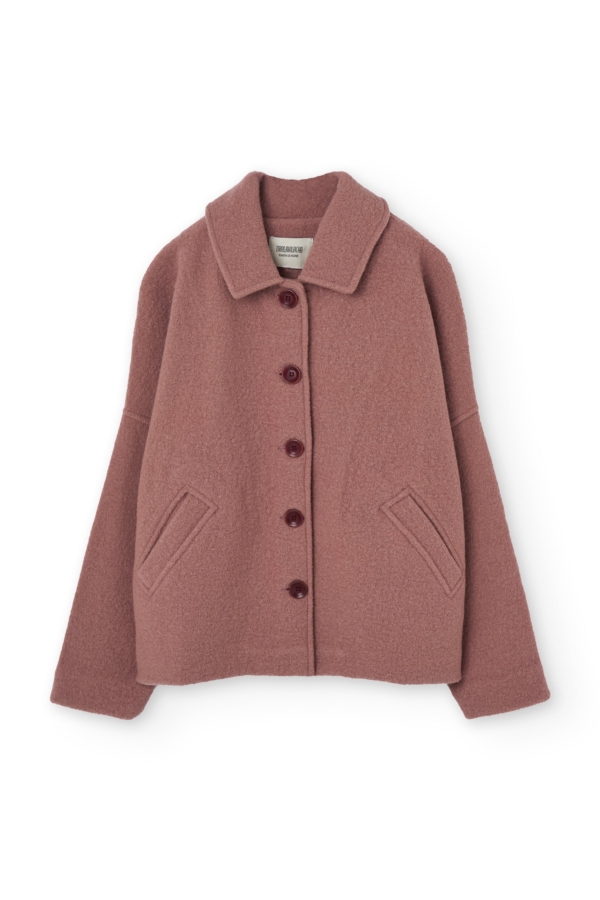 Chaqueta corta 100% lana merino rosa