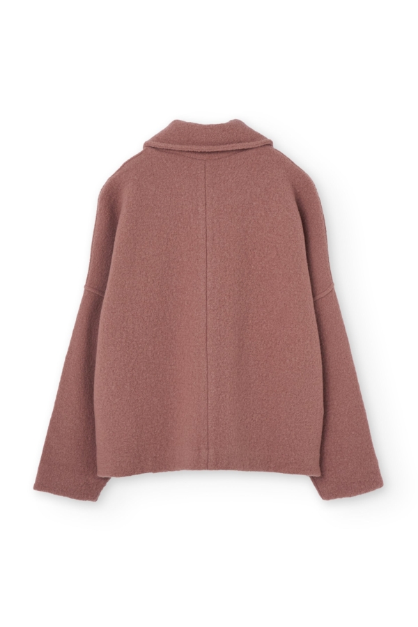 Chaqueta corta 100% lana merino rosa