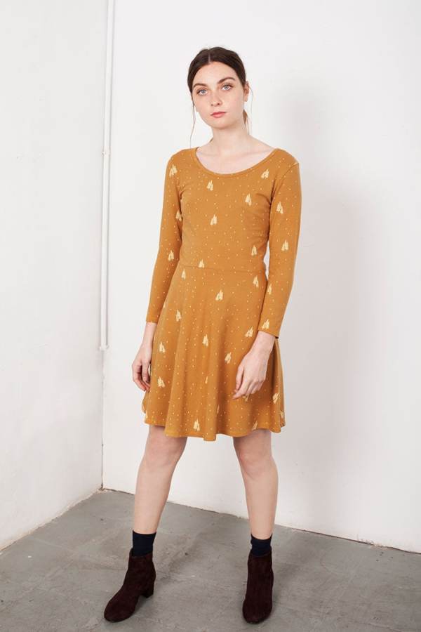 Vestido media capa Lorianne mostaza