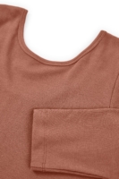 Camiseta canalé cuello barco algodón orgánico rosa