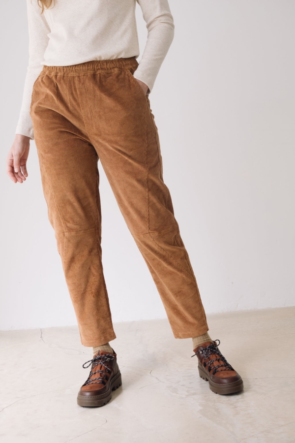 Pantalón pana algodón orgánico teja