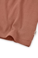 Camiseta canalé cuello alto algodón orgánico rosa