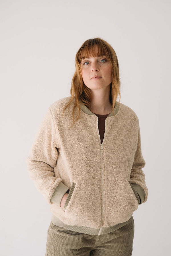 Chaqueta borreguito algodón orgánico crudo